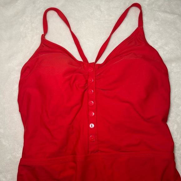 Kona Sol Vibrant Red Swimsuit - Picture 2 of 8